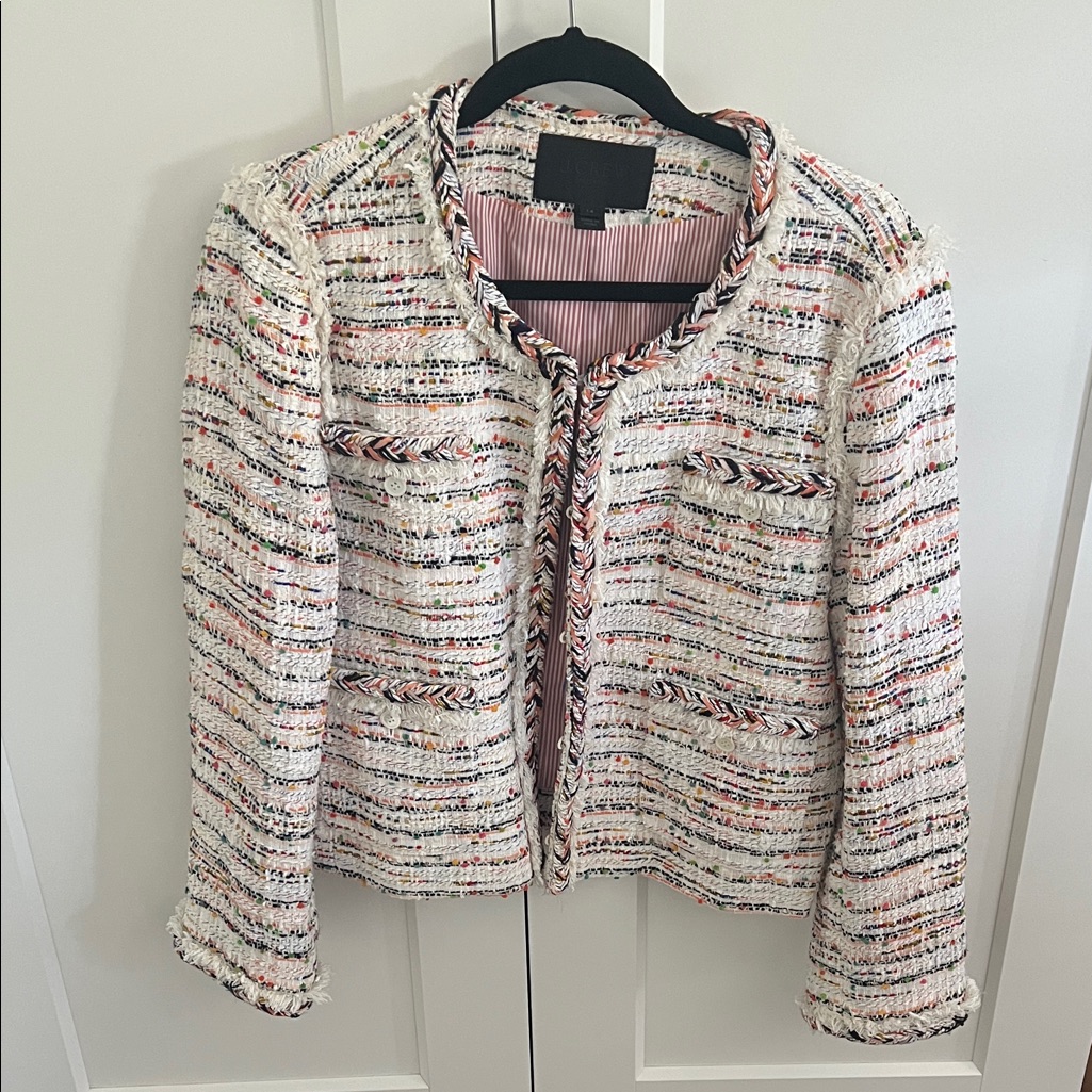 Ultra Rare J.Crew Collection French Tweed Multicolored Jacket Size 14